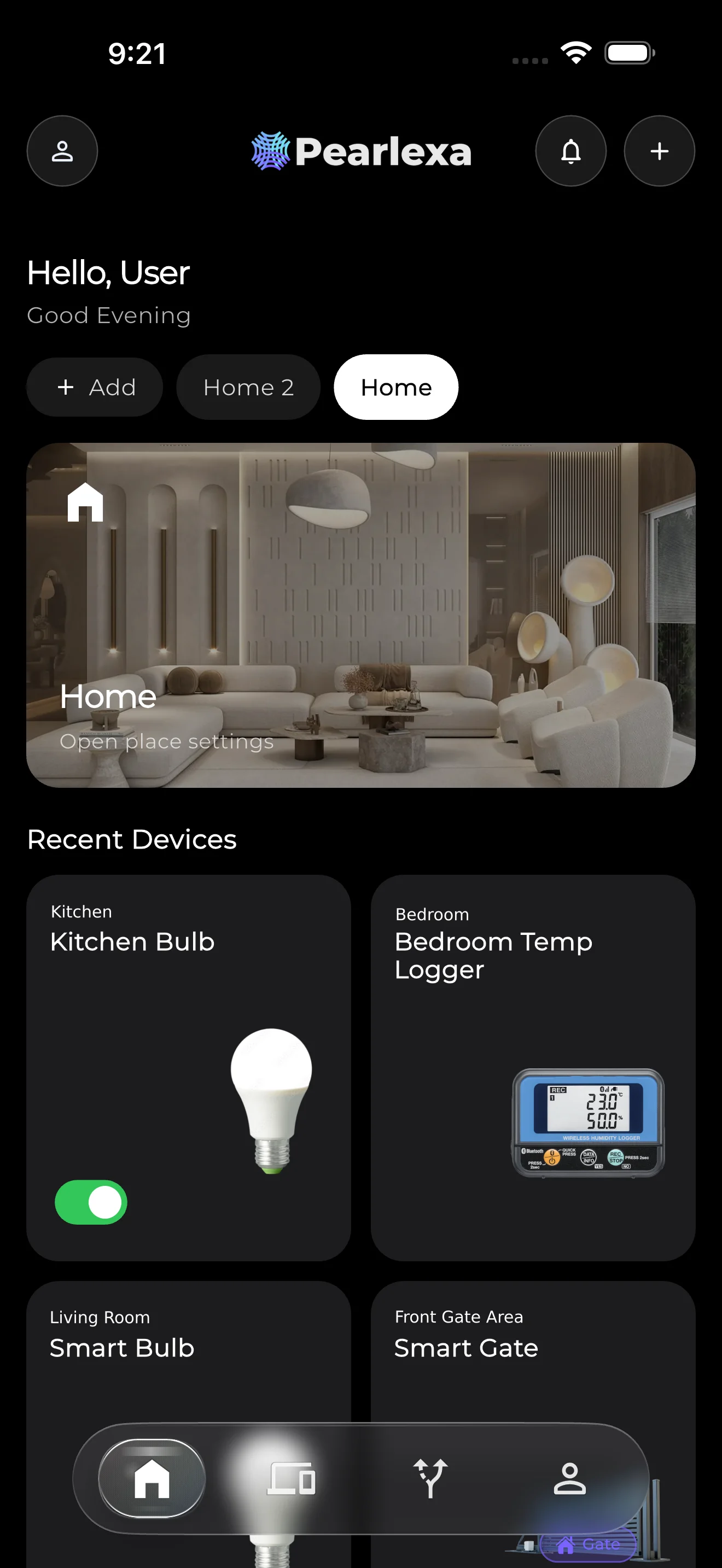 Home & Recent Devices